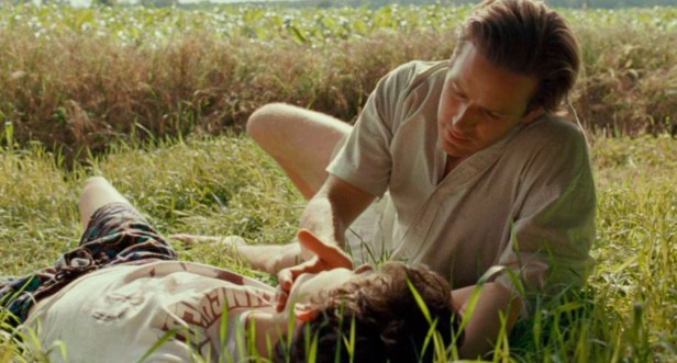 Oliver caressing Elios face pre kiss